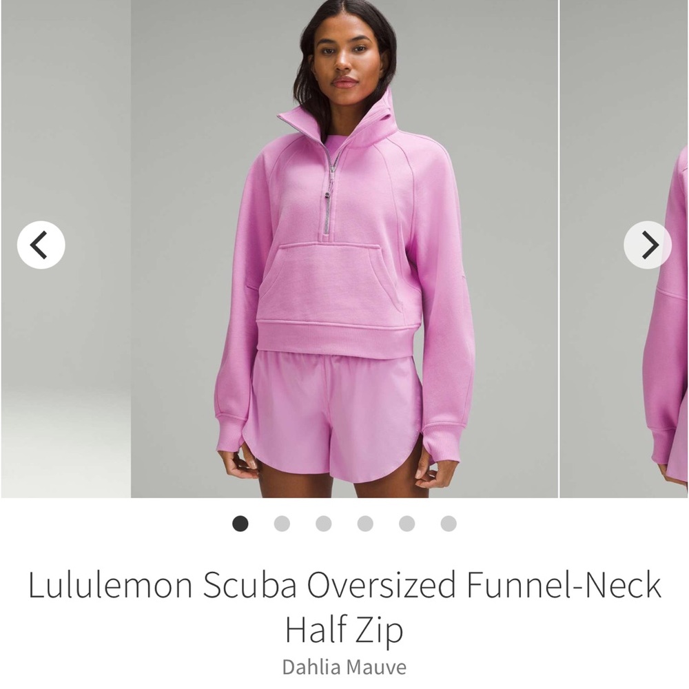 Lululemon Scuba Oversized Funnel-Neck Half Zip - Dahlia Mauve